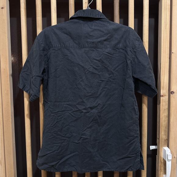 Sigrid Olsen Shirt Womens Medium Gray Linen Blend Short Sleeve Button Front - Picture 2 of 6